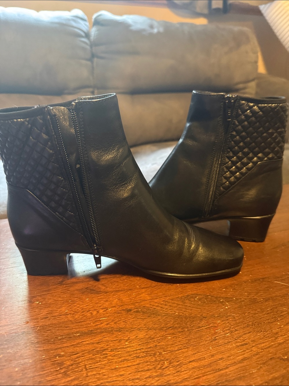 Women's Black Quilted-Back Ankle Booties